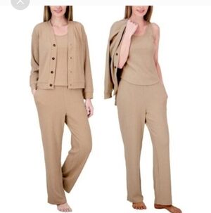 Live 2 Lounge 3-Piece Textured Lounge Set NWT Cable Knit